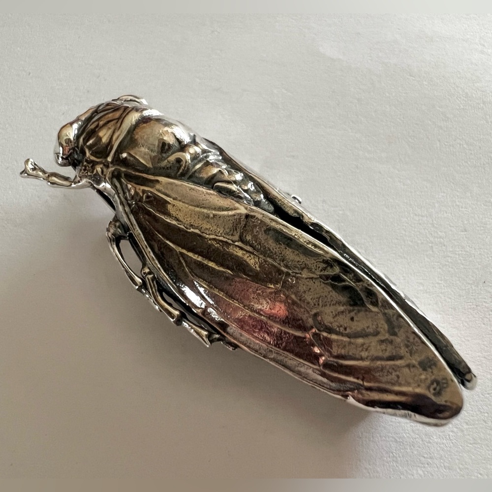 Gorgeous Cicada pin brooch STERLING SILVER - Picture 6 of 15